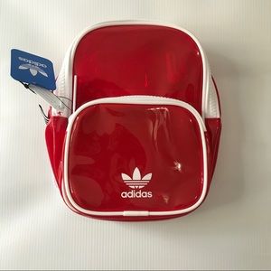 Adidas red and white mini backpack